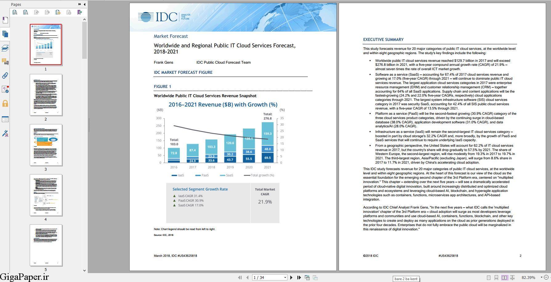  دانلود گزارش Worldwide and Regional Public IT Cloud Services Forecast, 2018–2021 خرید گزارش IDC دانلود گزارش IDC.com تهیه جديدترين گزارشهای IDC